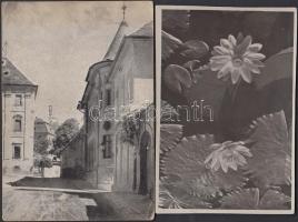 4 db régi magyar városképes lap (Félixfürdő, Mátra, Pécs, Budapest)