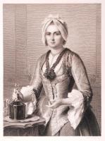 Cornelie Goethe, acélmetszet, megjelent a Goethe galéria című könyvben, Lipcse 1864, 15×11 cm +  	
F...