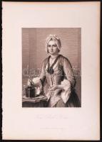 Frau Rath Goethe, acélmetszet, megjelent a Goethe galéria című könyvben, Lipcse 1864, 15×11 cm