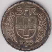 Svájc 1933B 5Fr Ag T:2 Switzerland 1933B 5 Francs Ag C:XF