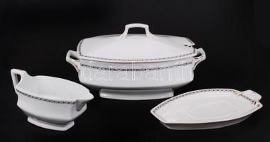 Heisner Eszterhazyg csehszlovák porcelán levestál, szószos kiöntő, hibátlan, jelzett, matricás