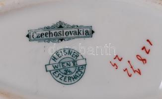 Heisner Eszterhazyg csehszlovák porcelán levestál, szószos kiöntő, hibátlan, jelzett, matricás