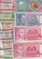NDK 1975. 5M + 1971. 10M (10x) + 1975. 20M (2x) + 1971. 50M (8x) + Jugoszlávia 1985. 5000D (2x) + 1989. 100.000D (4x) + Románia 1999. 2000L T:mixed  GDR 1975. 5 Marks + 1971. 10 Marks (10x) + 1975. 20 Marks (2x) + 1971. 50 Marks (8x) + Yugoslavia 1985. 5000 Dinara (2x) + 1989. 100.000 Dinara (4x)+ Romania 1999. 2000 Lei T:vegyes