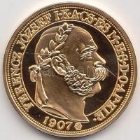 "Magyar aranypénzek utánveretben - Ferenc József jubileumi 100 korona" aranyozott Agemléké...