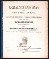 1834 Orationes, quas inter solemnia publica... evang. aug. conf. Eperiessiensis... Antonius Ludovicus Munyay... Cassoviae, typ. Caroli Werfer, 16p.