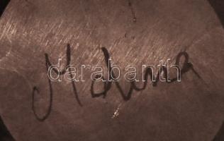 Máltai Mdina szakított üveg váza, többrétegű, jelzett, m:16 cm