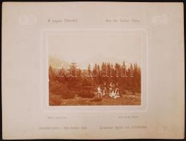 cca 1880 Divald Károly: A magas Tátrából - Aus der hohen Tátra: A Lomniczi-csúcs a dara forraló mell...