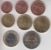 Ciprus 2008. 1c-2E teljes sor, első sorozat! T:1,2
Cyprus 2008. 1 Cent - 2 Euro, complete coin set,...