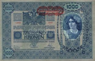 1902. 1000K (3x), piros Deutschösterreich bélyegzővel T:II-