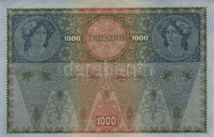 1902. 1000K (3x), piros "Deutschösterreich" bélyegzővel T:II-