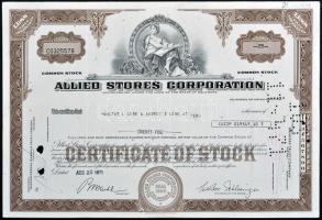 Amerikai Egyesült Államok ~1950-1970. 7db különféle részvény, közte pecsételtek és lyukasztottak is ...