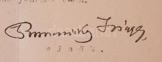 1900 báró Podmaniczky Frigyes a Királyi Vár Építési Bizottság elnöke által aláírt hivatalos levél, m...