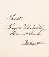 1900 báró Podmaniczky Frigyes a Királyi Vár Építési Bizottság elnöke által aláírt hivatalos levél, a...