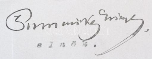 1900 báró Podmaniczky Frigyes a Királyi Vár Építési Bizottság elnöke által aláírt hivatalos levél, a...