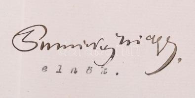 1900 báró Podmaniczky Frigyes a Királyi Vár Építési Bizottság elnöke által aláírt hivatalos levél, a...