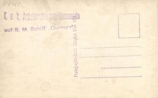 WWI K.u.k. military, bridge construction photo; 'K.u.k. Arbeiterabteilungskommando auf SMS Cust...