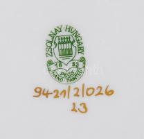 Kézzel festett Zsolnay pillangó mintás ékszeres doboz, jelzett, hibátlan, eredeti dobozában / Hand p...