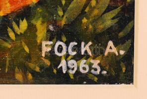 Fock A. jelzéssel: Fürdőzők. Olaj, karton, keretben, 21×27 cm