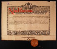 1940 Filozófia oklevél szép függő viaszpecséttel, hozzá tanári oklevél is egyéb bizonyítványok