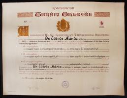 1940 Filozófia oklevél szép függő viaszpecséttel, hozzá tanári oklevél is egyéb bizonyítványok