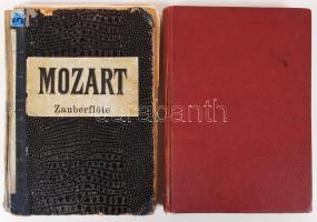 2db kotta: W. A. Mozart: Die Zauberflöte. Oper in zwei Akten. Klavierauszug, revidiert von Gustav F. Kogel. Leipzig, C.F. Peters. Várnai Péter (1922-1992) zenetörténész és karmester tulajdonosi bejegyzésével. Viseltes állapotú, ceruzás és tollas bejegyzésekkel; Lakme. Oper in drei Acten v. Edmond Gondinet und Philipp Gille... Musik von Leo Delibes. Klavierauszug mit deutschem und französichem Text. Paris, Heugel & Fils. Viseltes állapotú, tollas bejegyzésekkel /  Worn condition, with notes inside