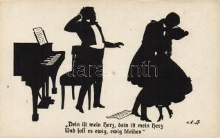 'Schubert und Alt-Wien' silhouettes, artist signed