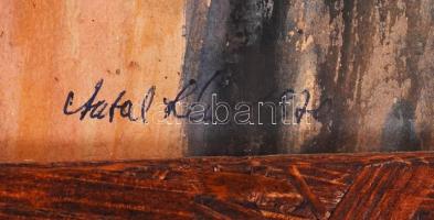 Antal Irén (1903-1999): Kalapos férfi. Akvarell, papír, jelzett, üvegezett keretben, 50×34 cm