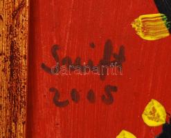 Szeift Béla (1944-): Találkozás. Olaj, farost, jelzett, keretben, 24×30 cm