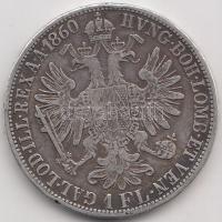 Ausztria 1860A 1Fl Ag Ferenc József T:2- Austria 1860A 1 Florin Ag Franz Joseph C:VF