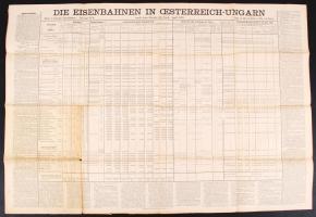 1871 Die Eisenbahnen in Oesterreich-Ungarn. Wien und Teschen, Karl Prochaska. Kihajtható lapon