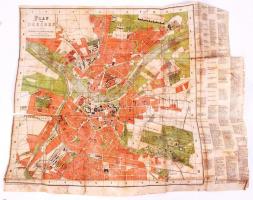 1877 Plan von Dresden. Dresden, Konrad Weiske, 48x58cm (penészes, szakadt)