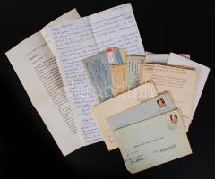 cca 1970 Szőnyi Jenő festőművész levelezése 20 db neki írott levél, benne zsűrizésről szóló és dícsérő levelek