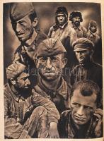 cca 1940 Emberbőrbe öltözött bestiák. II. világháborús, antiszemita és antibolsevista, képes propaga...