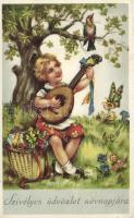 Name day, girl with guitar