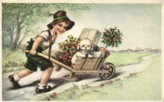 Boy with cart