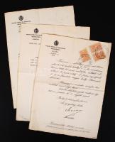 1912-1943 Magyar Királyi Államvasutak: kinevezések, előléptetés, nyugdíjazás, többek között ellenjegyezték: Marx János, Tolnay Kornél, Imrédy Kálmán,egyiken okmánybélyegekkel, összesen 6 db