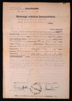 1946 Hatósági erkölcsi bizonyítvány Nagy László számára, 13 okirati bélyeggel