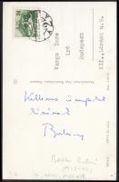 1963 Bertha Bulcsu író, költő, publicista aláírása levelezőlapon 9x14 cm