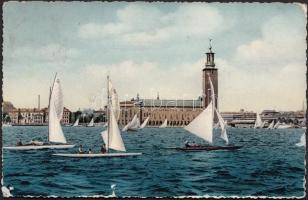 1955 Aranycsapat tagjainak aláírása levelezőlapon 9x13 cm