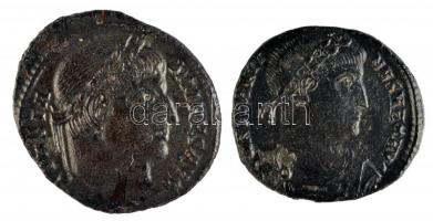 Római Császárság / Heraclea / I. Constantius 306-337. Follis Br (2.33g) + Siscia 320-320. Follis Br (2.84g) T:2 Roman Empire / Heraclea / Constantius I 306-337. Follis Br CONSTANTI-NVS MAX AVG / GLOR-IA EXERC-ITVS / .SMHgamma (2.33g) + Siscia 320-321. Follis Br (2.84g) CONSTA-NTINVS AVG / D N CONSTANTINI MAX AVG / VOT.XX / ASIS* C:XF RIC VII Heraclea 116., RIC VII Siscia 159.