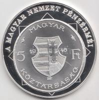 DN A magyar nemzet pénzérméi - A Forint rendszer bevezetése 1946. 5Ft Ag (0,999) emlékérem (10,37g/35mm) T:PP tanúsítvánnyal!