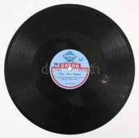 Odeon bakelitlemez, orosz himnusz, köztársasági himnusz, 50 filléres forgalmi adó bélyeggel, d:25 cm