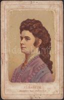 cca 1880 Erzsébet királynő színezett kép vizitkártya méretben / Sissy empress colored photo