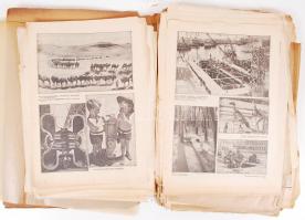 cca 1930 Nagy doboznyi nyomtatvány több száz régi újság, újságkivágás sok érdekességgel (közlekedési...