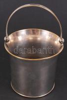 cca 1920 Ezüstözött pezsgőhűtő vödör G. Forst jelzettel /  silver champagne cooler bucket d:15 cm, m: 13 cm