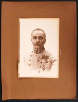 cca 1910 Magyar katona sok kitüntetéssel / Soldier with medals 13x20 cm