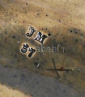 cca 1890 Szent Gellért szónokol, színes, domborműves majolika falikép / 
Maiolica wall plate with ba...