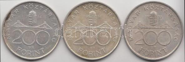 1993-94. 200Ft Ag "MNB" / "Deák" (3x) T:2