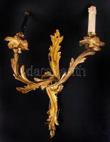 Sérült réz dupla ágú falikar, m:42 cm, sz:34 cm