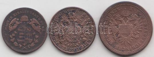 1851B 1/2Kr + 1851B 1Kr + 1868KB 1Kr T:2-/3